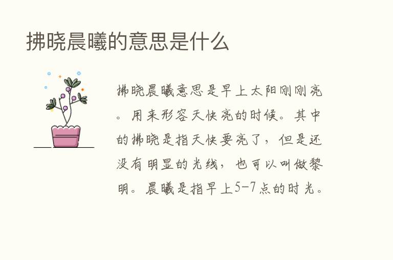 拂晓晨曦的意思是什么