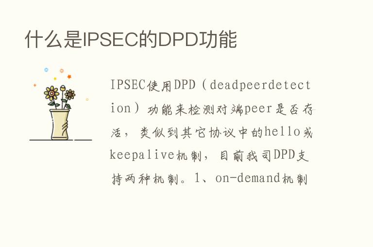 什么是IPSEC的DPD功能