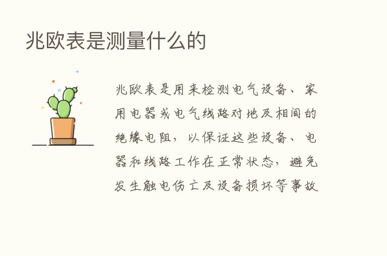 兆欧表是测量什么的