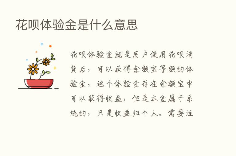 花呗体验金是什么意思