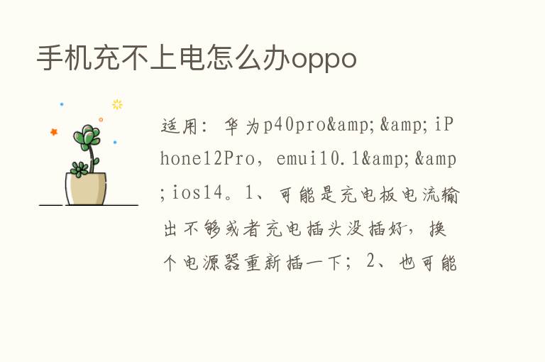 手机充不上电怎么办oppo