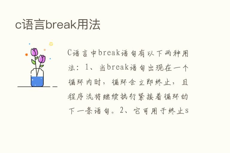 c语言break用法