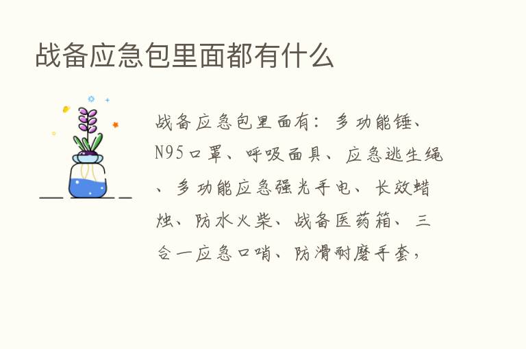 战备应急包里面都有什么