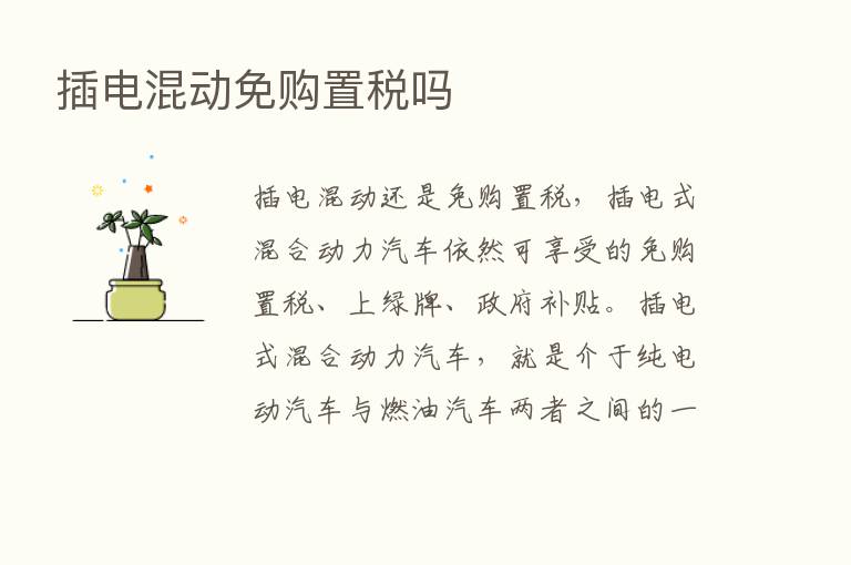 插电混动免购置税吗