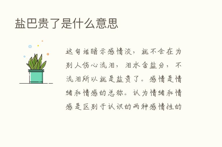 盐巴贵了是什么意思