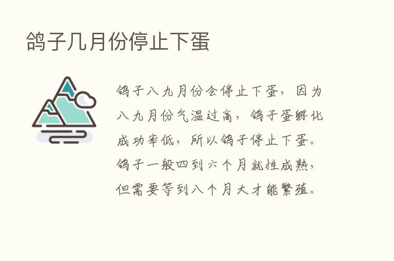 鸽子几月份停止下蛋