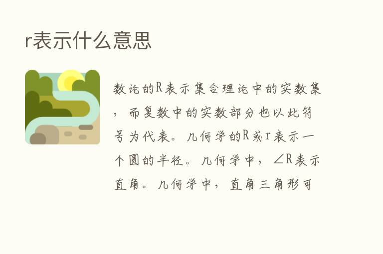 r表示什么意思