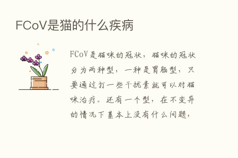 FCoV是猫的什么疾病