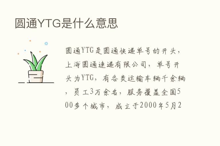 圆通YTG是什么意思