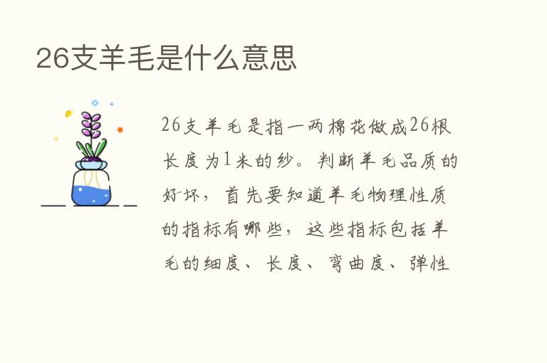 26支羊毛是什么意思