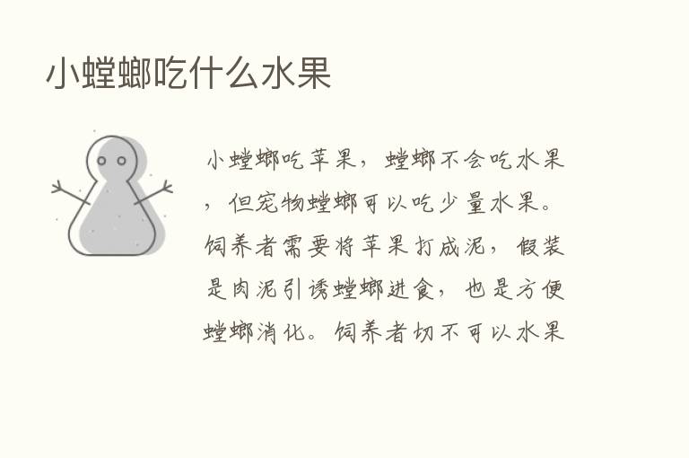 小螳螂吃什么水果