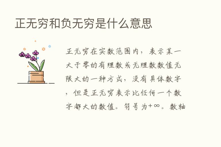 正无穷和负无穷是什么意思