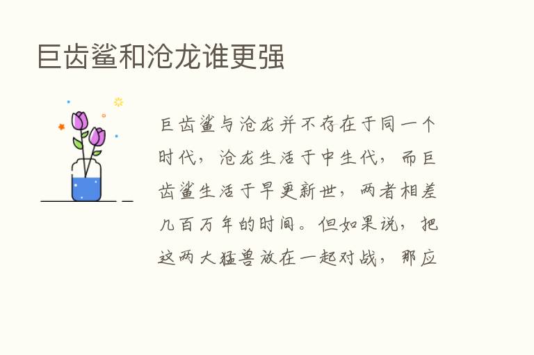 巨齿鲨和沧龙谁更强