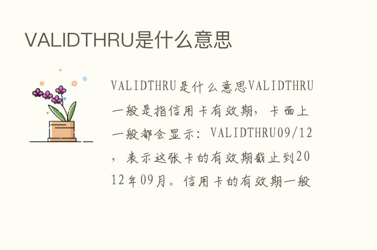 VALIDTHRU是什么意思