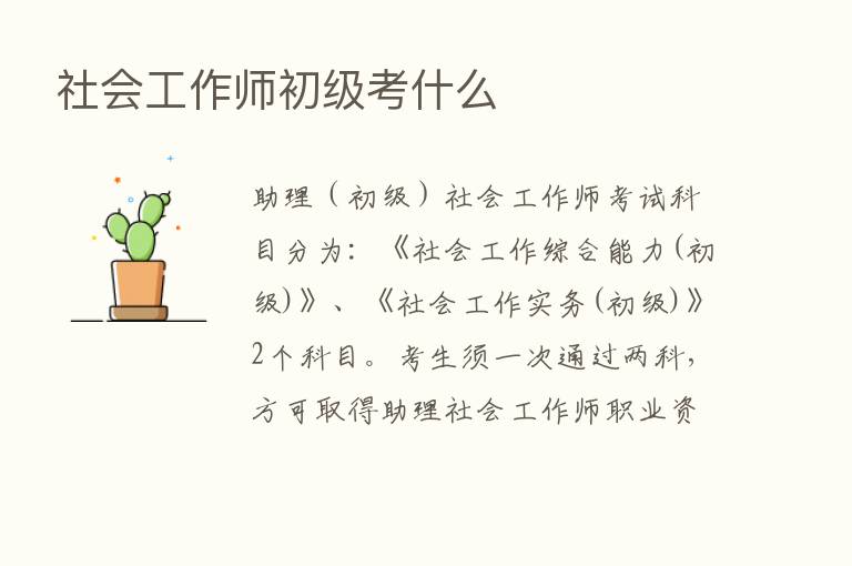 社会工作师初级考什么