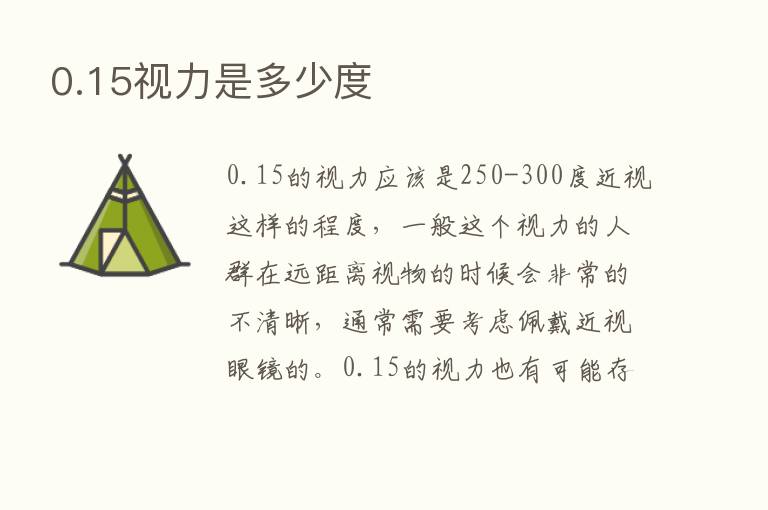 0.15视力是多少度