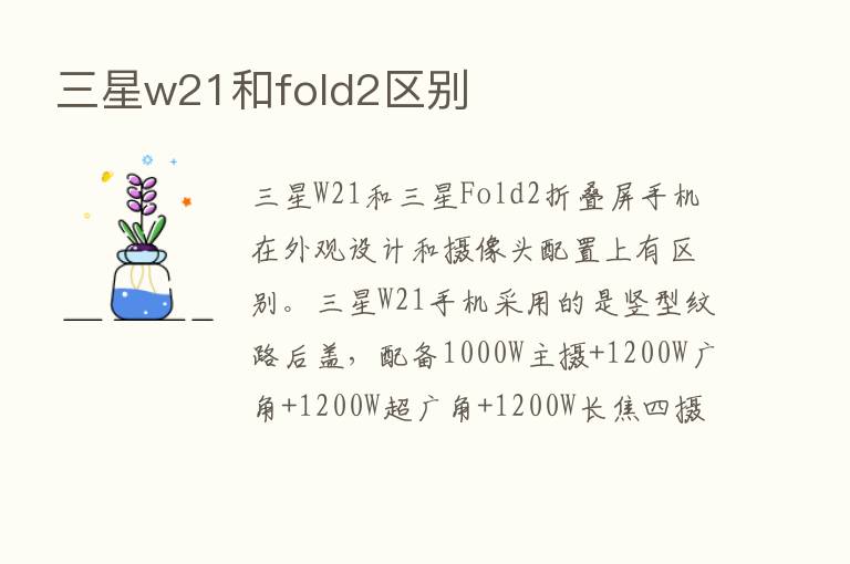 三星w21和fold2区别