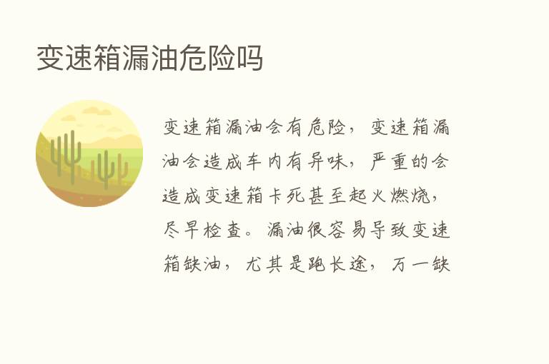 变速箱漏油危险吗