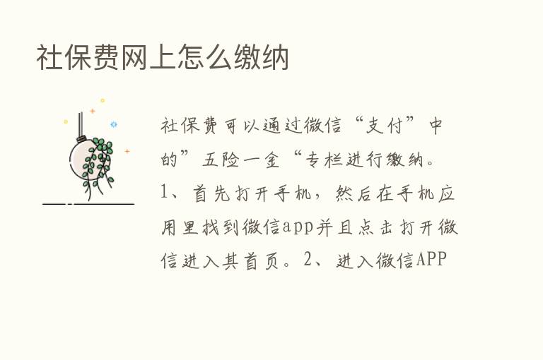 社保费网上怎么缴纳