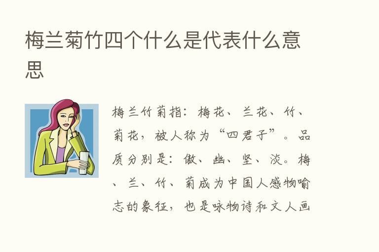 梅兰菊竹四个什么是代表什么意思