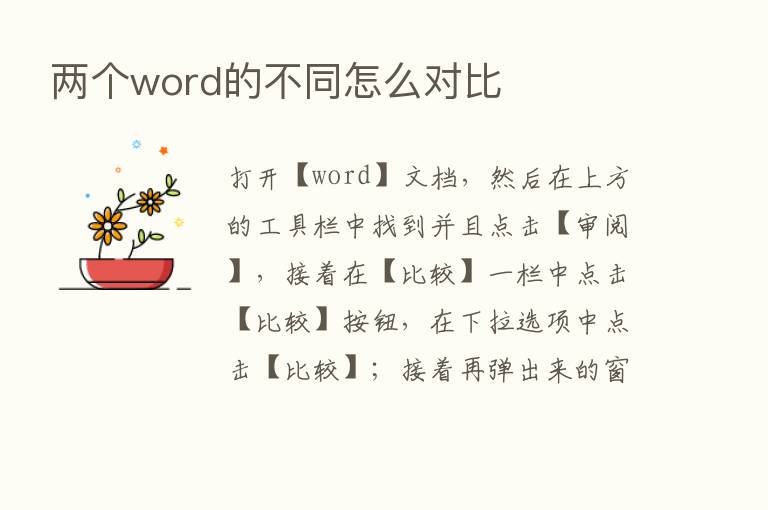 两个word的不同怎么对比