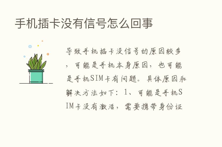 手机插卡没有信号怎么回事