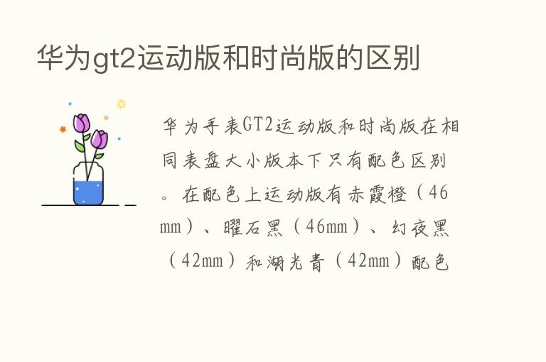 华为gt2运动版和时尚版的区别