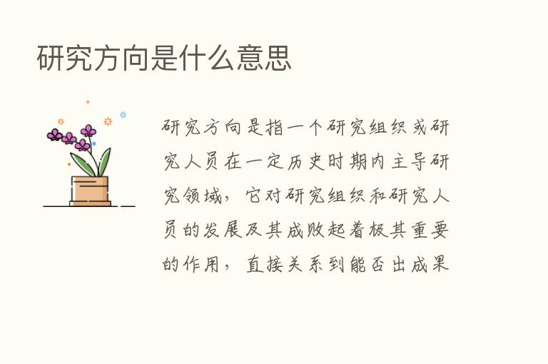 研究方向是什么意思