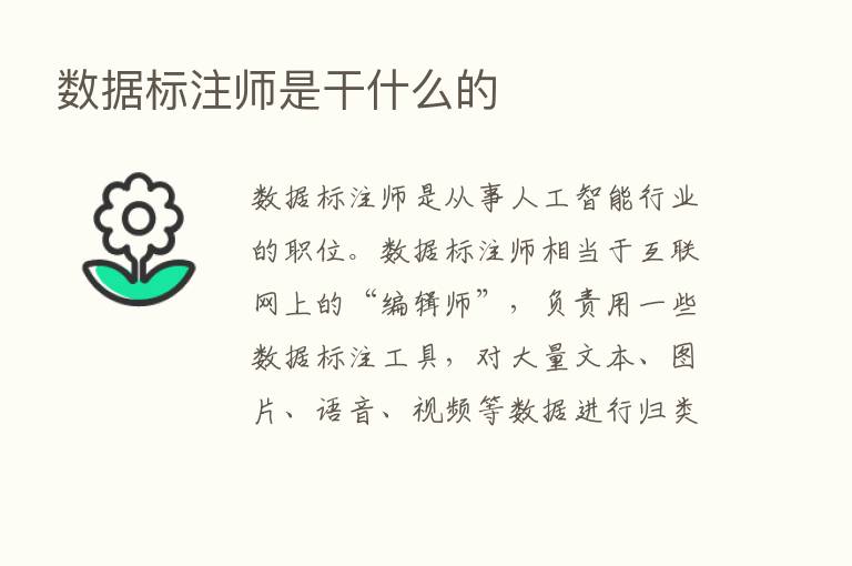 数据标注师是干什么的