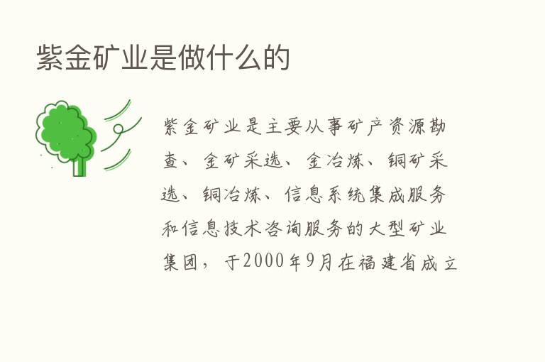 紫金矿业是做什么的