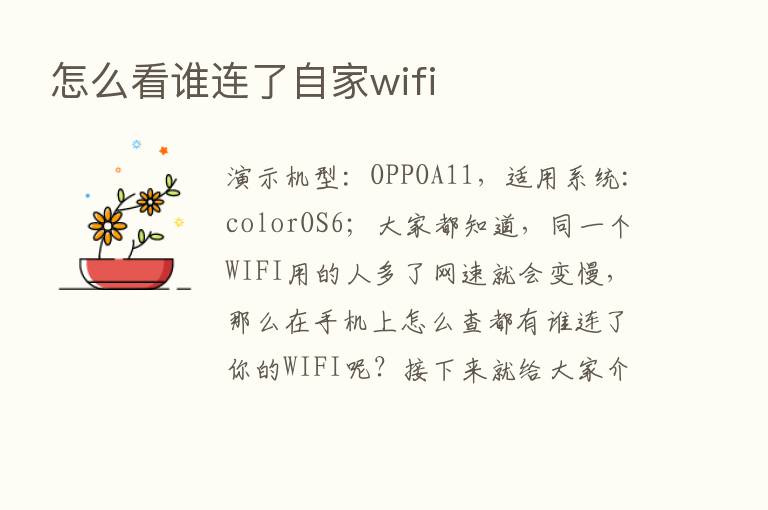 怎么看谁连了自家wifi