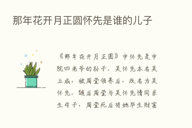 那年花开月正圆怀先是谁的儿子