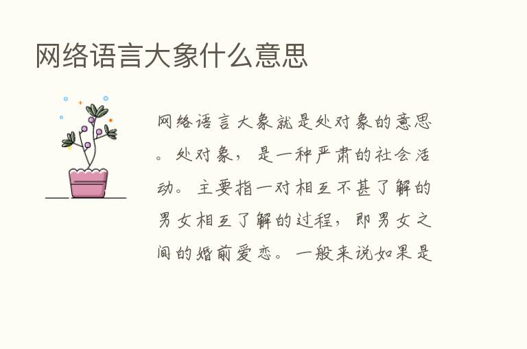 网络语言大象什么意思