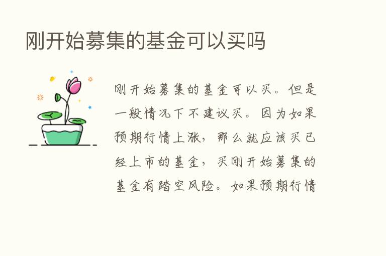 刚开始募集的基金可以买吗