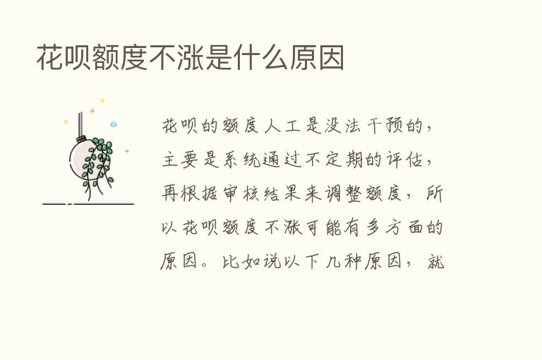 花呗额度不涨是什么原因