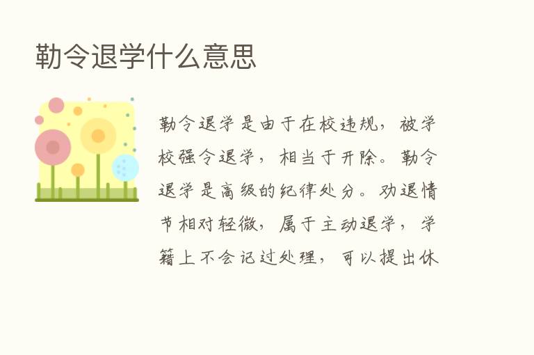 勒令退学什么意思