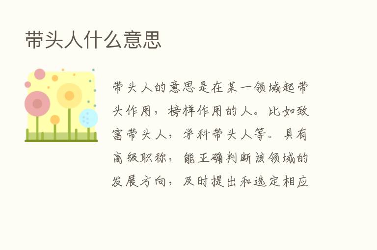 带头人什么意思