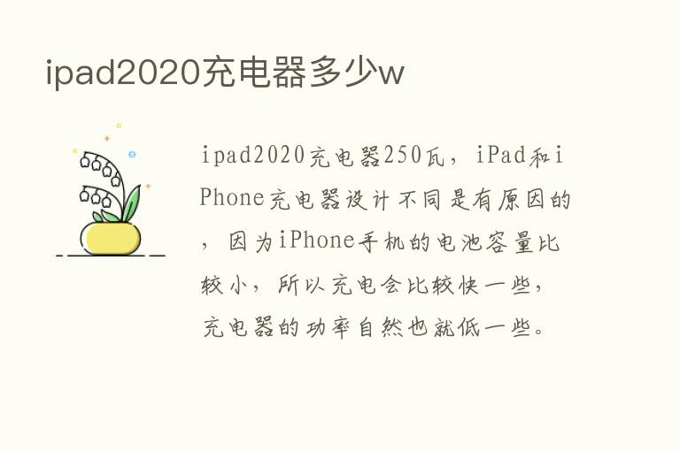 ipad2020充电器多少w