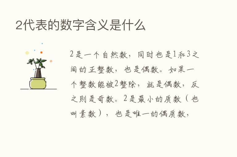 2代表的数字含义是什么