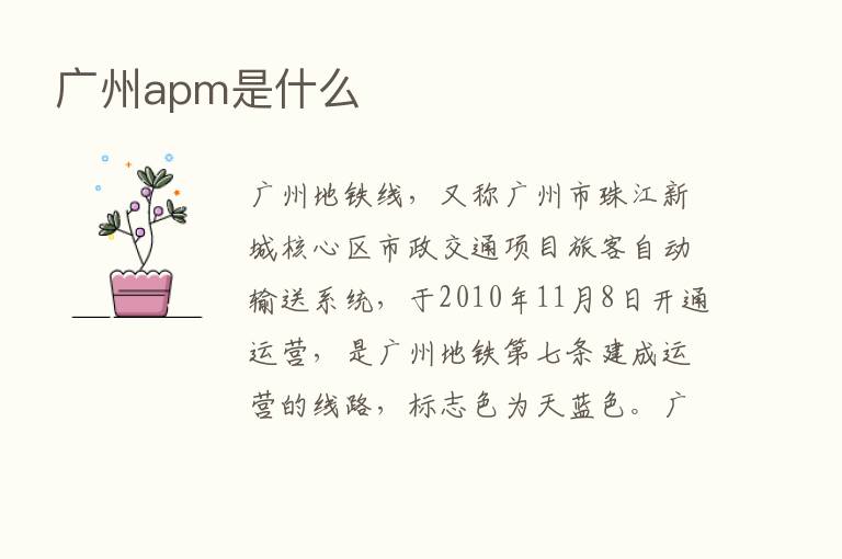 广州apm是什么