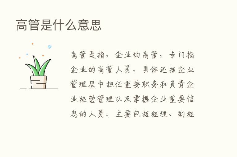 高管是什么意思