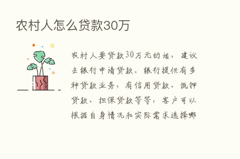 农村人怎么贷款30万