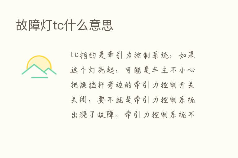 故障灯tc什么意思