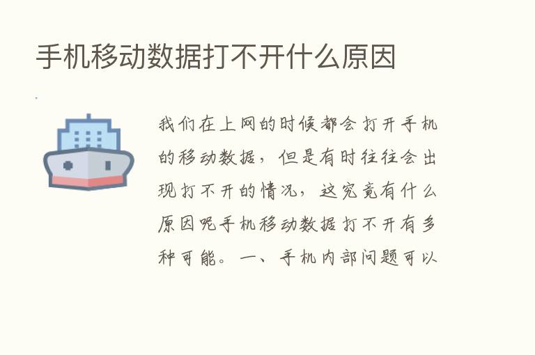 手机移动数据打不开什么原因