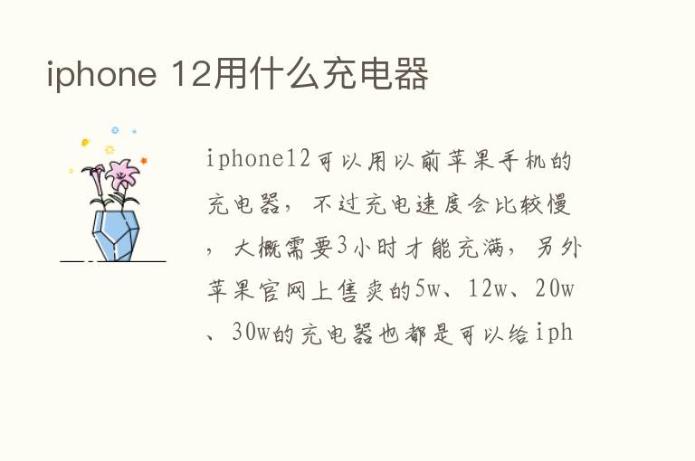 iphone 12用什么充电器