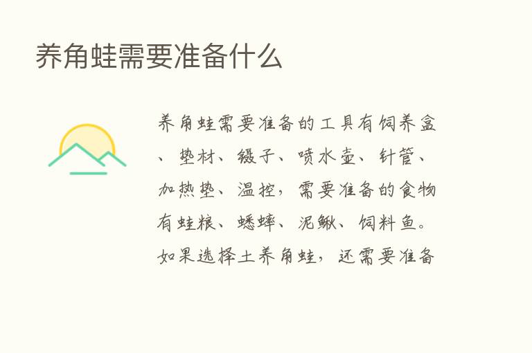 养角蛙需要准备什么