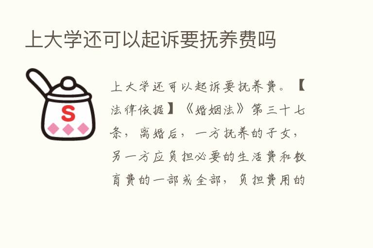 上大学还可以起诉要抚养费吗