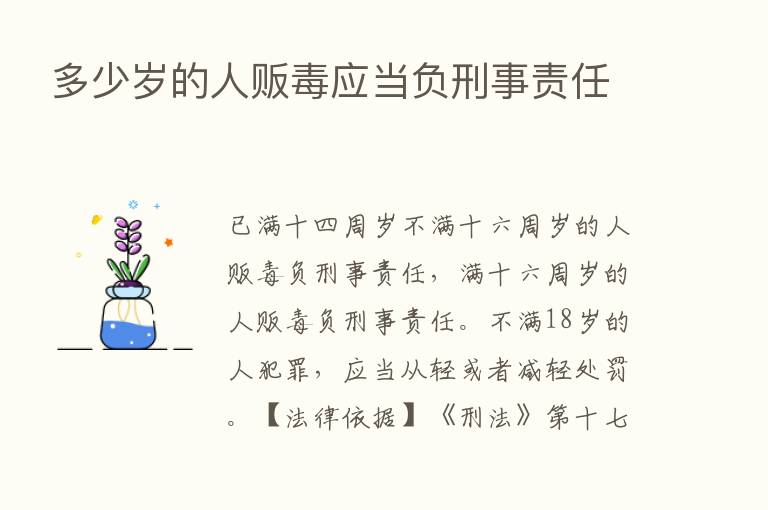 多少岁的人贩毒应当负刑事责任