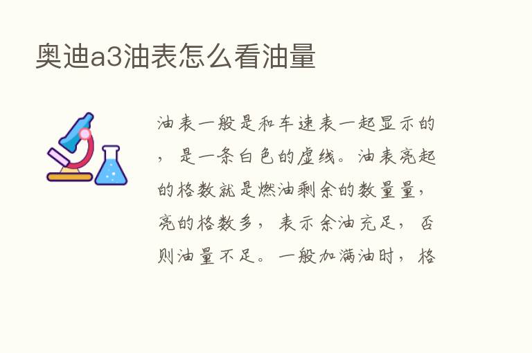 奥迪a3油表怎么看油量