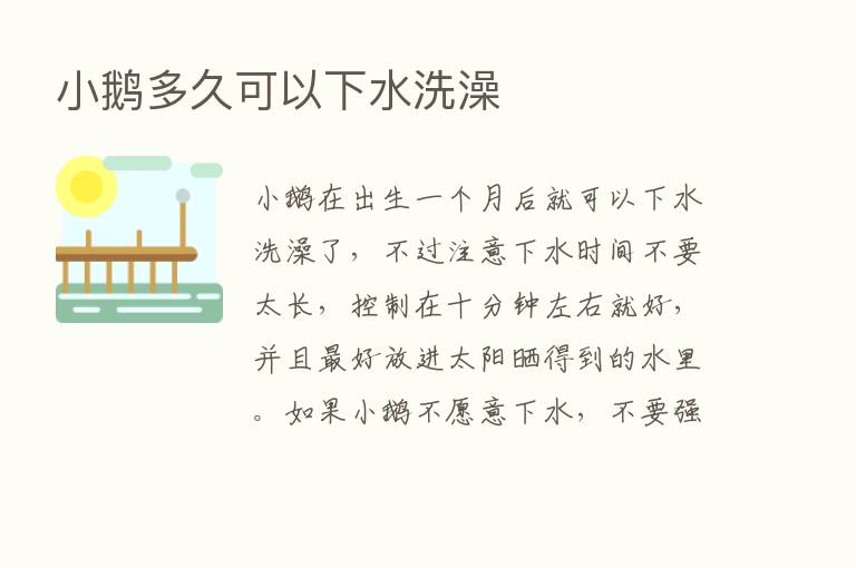 小鹅多久可以下水洗澡